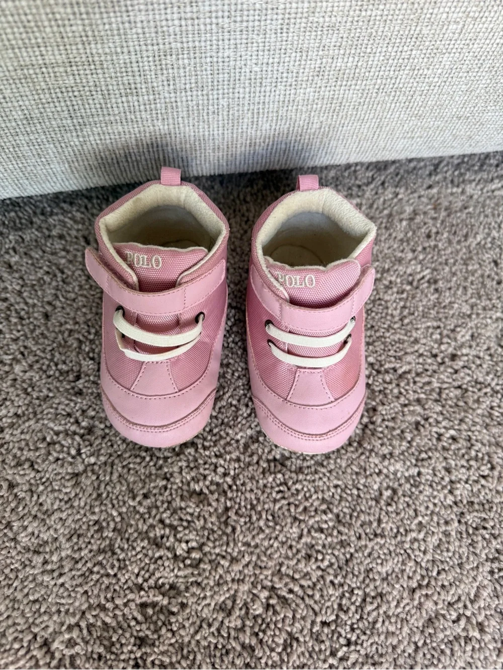 Ralph Lauren Polo Pink High-Top Kids crib boots Sneakers